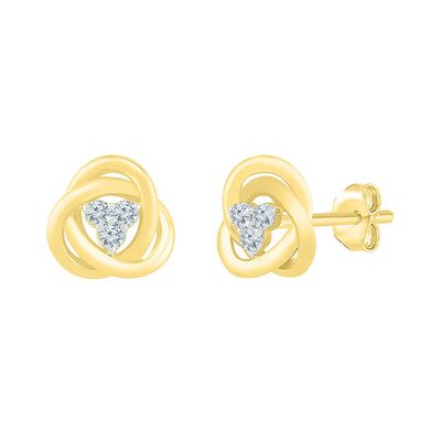 Diamond Stud Earrings in 10K Yellow Gold