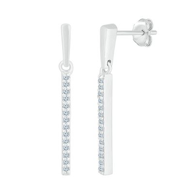 1/8 ct. tw. Diamond Stick Earrings in 10K White Gold