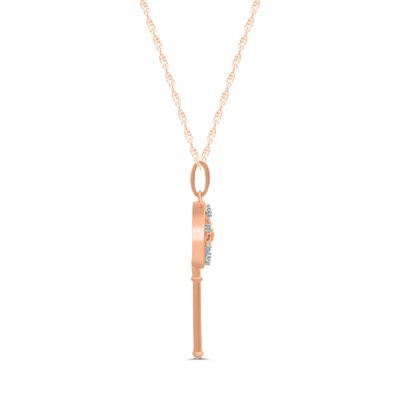 Diamond Key Pendant in 10K Rose Gold