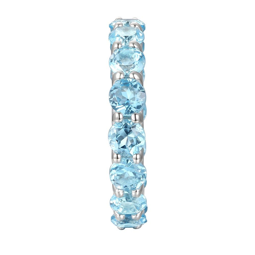Blue Topaz Eternity Stack Ring in Sterling Silver