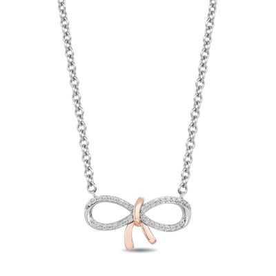 Enchanted Disney 1/10 ct. tw. Diamond Snow White Necklace in Sterling Silver & 10K Rose Gold