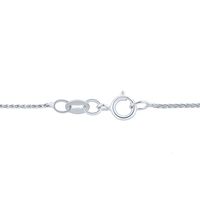 Round Hollow Wheat Chain in 14K White Gold, 18"