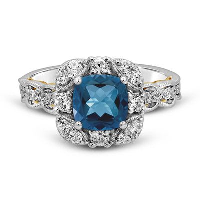Margaret Topaz & Diamond Engagement Ring 14K White Gold (5/8 ct. tw.)