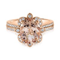 Morganite & 1/3 ct. tw. Diamond Engagement Ring 14K Rose Gold