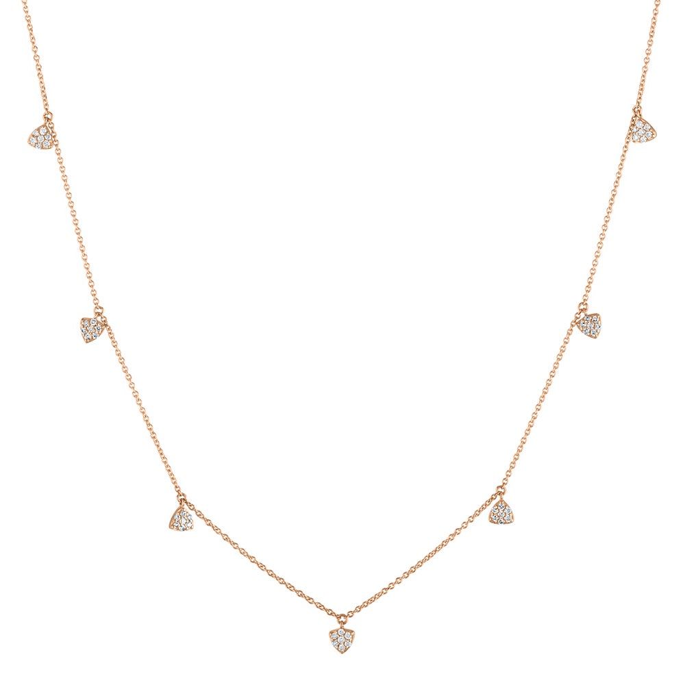 1/4 ct. tw. Diamond Station Necklace in 10K Rose Gold