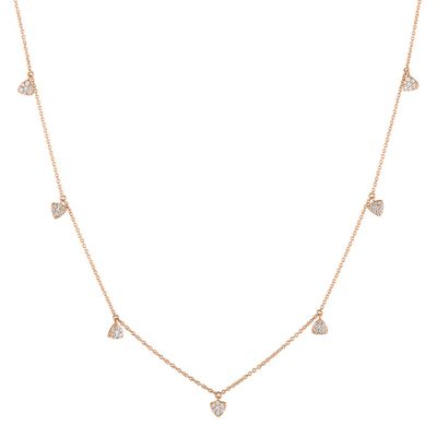 1/4 ct. tw. Diamond Station Necklace in 10K Rose Gold