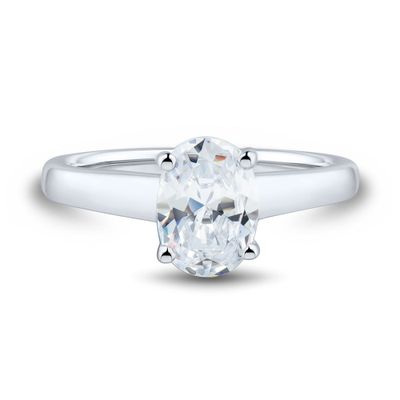 lab grown diamond oval-cut solitaire engagement ring 14k white gold (1 1/2 ct.)