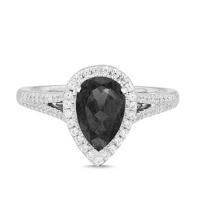 2 1/4 ct. tw. Black Diamond Ring 10K White Gold