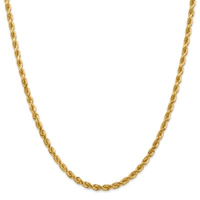 Men's Diamond Cut Rope chain in 14K Yellow Gold, 30"