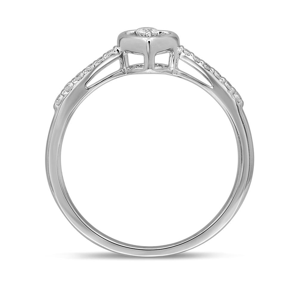 1/7 ct. tw. Diamond Halo Heart Promise Ring Sterling Silver
