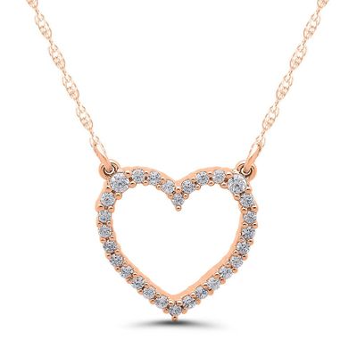 1/8 ct. tw. Diamond Necklace in 10K Rose Gold