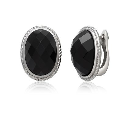 Black Onyx Earrings in Sterling Silver