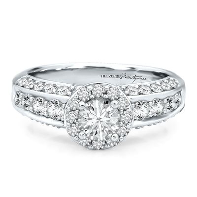 Helzberg Diamond Masterpiece® 1 1/2 ct. tw. Halo Engagement Ring 18K Gold