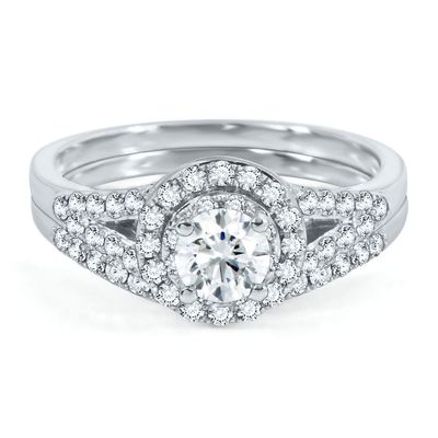 1 ct. tw. Diamond Engagement Ring Set 14K Gold
