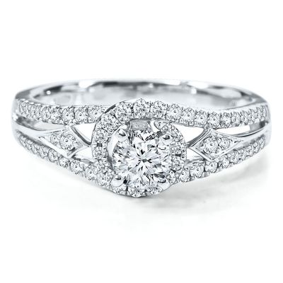 Helzberg Radiant Star® 3/4 ct. tw. Diamond Engagement Ring 14K Gold