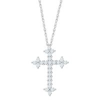 1/ ct. tw. Diamond Cross Pendant in 10K White Gold