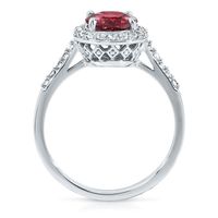 Lab-Created Ruby & White Sapphire Ring 10K Gold