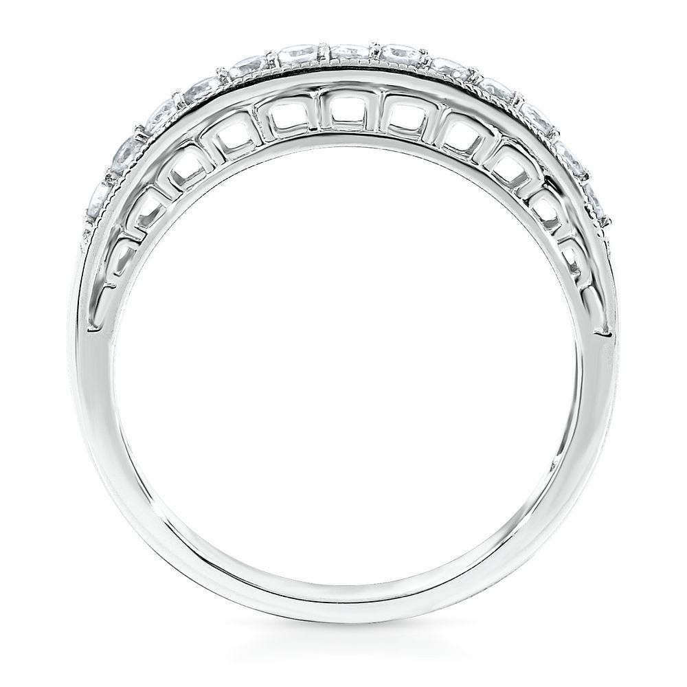 Lab-Created White Sapphire Stack Ring Sterling Silver