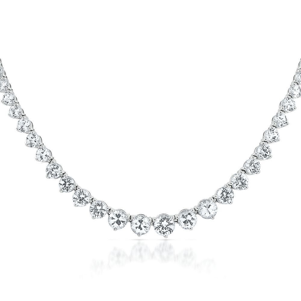 White Sapphire Necklace in Sterling Silver