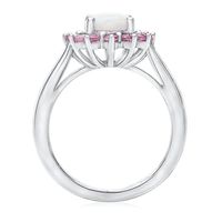 Lab-Created Opal & Pink Sapphire Ring Sterling Silver