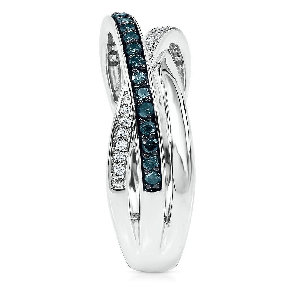 1/4 ct. tw. Blue & White Diamond Ring Sterling Silver