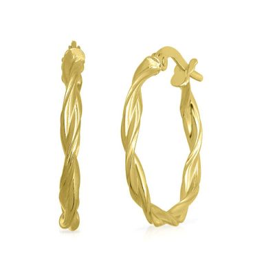 Endura Gold® Twist Hoop Earrings in 14K Yellow Gold