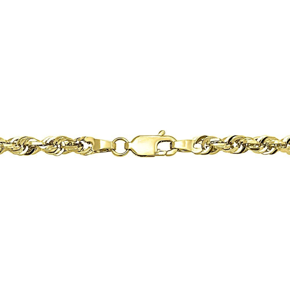 Endura Gold® Dual Glitter Solid Rope Chain in 14K Yellow Gold, 24"