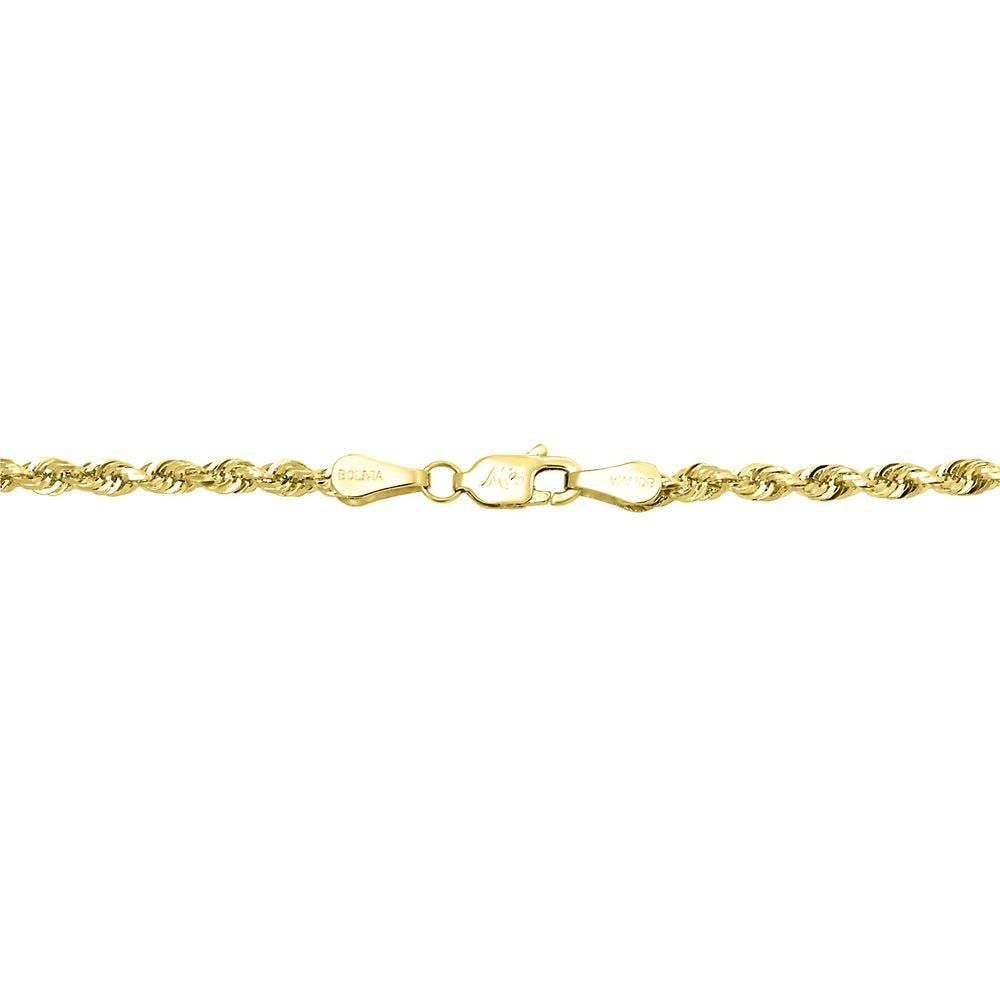 Light Glitter Rope Chain in 14K Yellow Gold, 24"