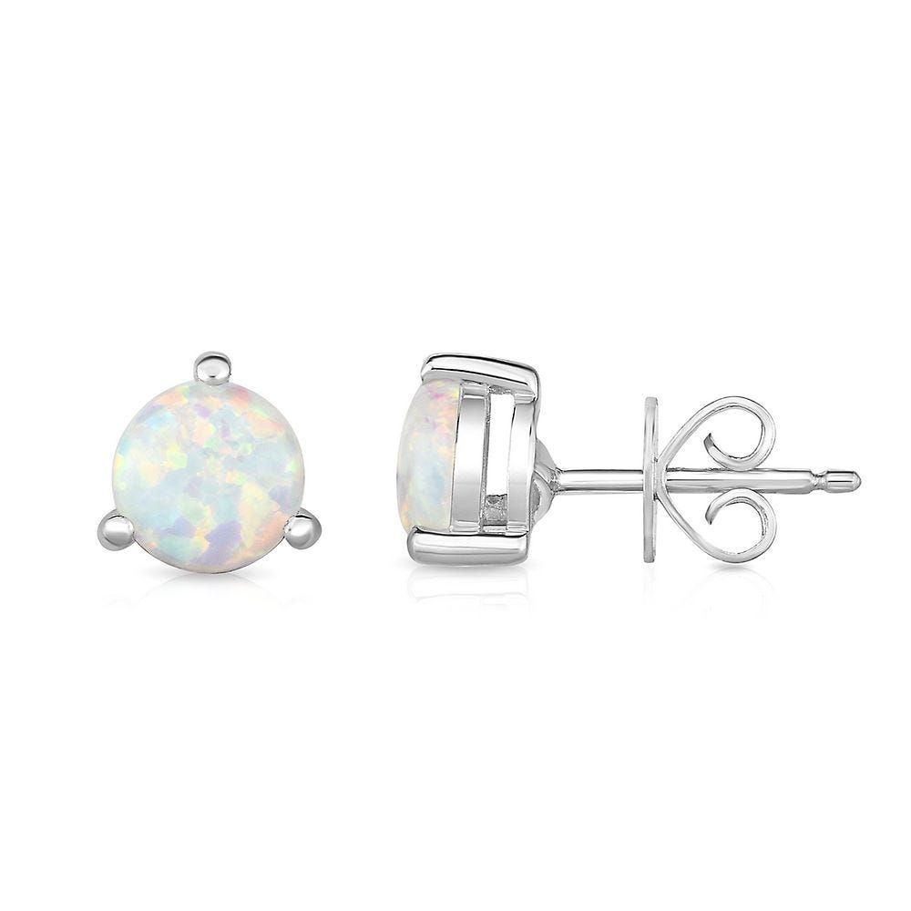 Lab-Created Opal Martini Stud Earrings in Sterling Silver
