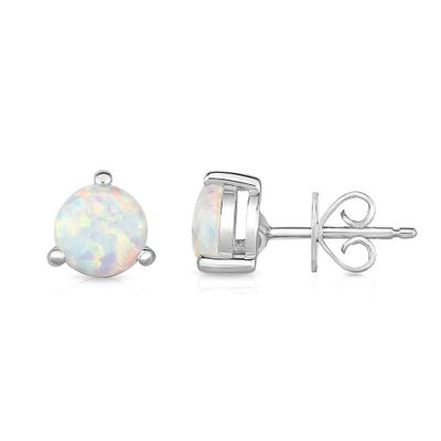 Lab-Created Opal Martini Stud Earrings in Sterling Silver