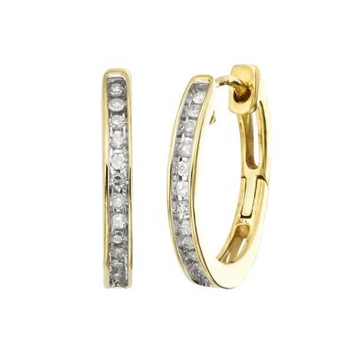 ct. tw. Diamond Hoop Earrings in 10K Gold