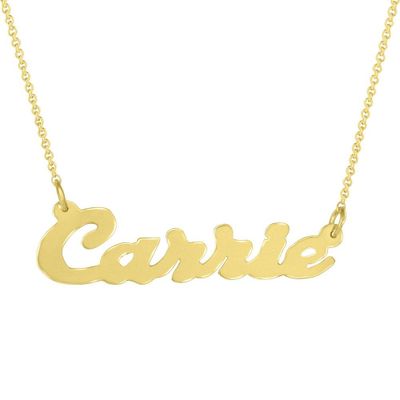 Nameplate Pendant in 24K Yellow Gold over Sterling Silver