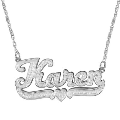 Double Nameplate Pendant in Sterling Silver