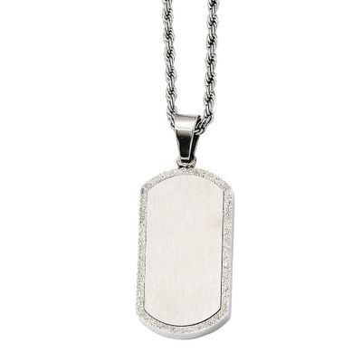 Men's Dog Tag Pendant in Stainless Steel