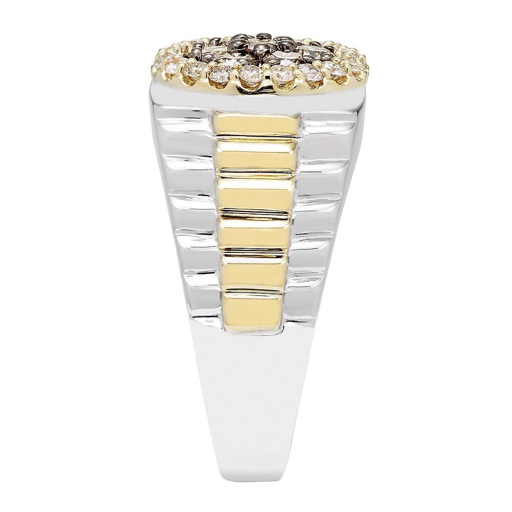 Men's ct. tw. Champagne & White Diamond Ring 10K Yellow Gold