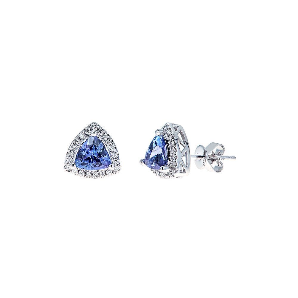 Tanzanite & 1/7 ct. tw. Diamond Earrings in 10K White Gold