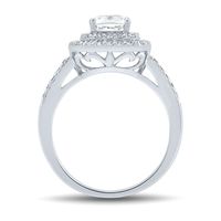 Lab-Created White Sapphire Halo Ring Sterling Silver