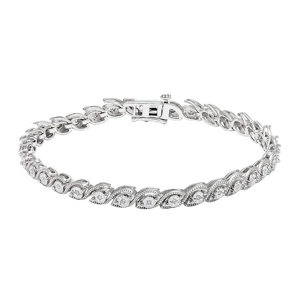 1/7 ct. tw. Diamond Bracelet in Sterling Silver