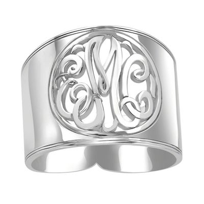 Monogram Initial Ring Sterling Silver