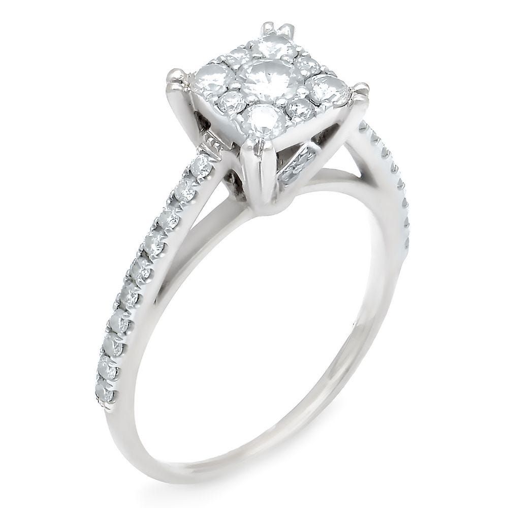 1 ct. tw. Diamond Engagement Ring Set 14K White Gold