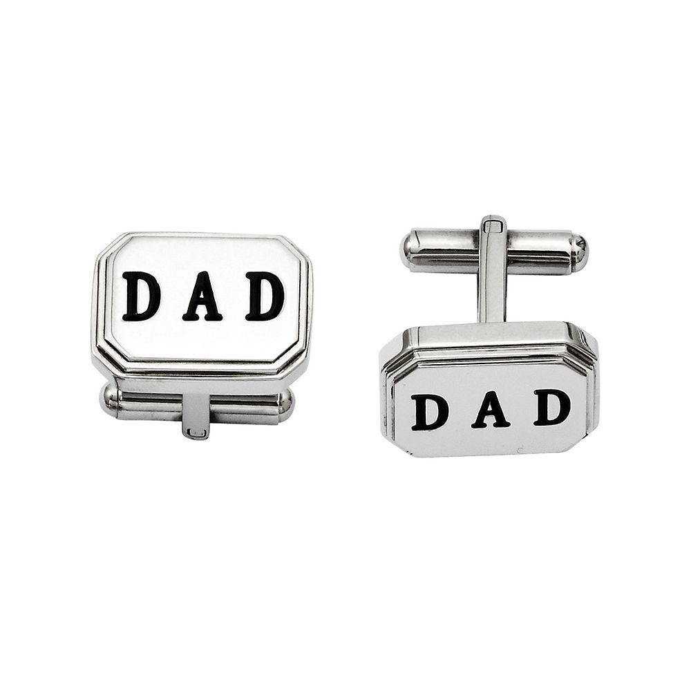 Men's Engraved "Dad" Cuff Links in Stainless Steel