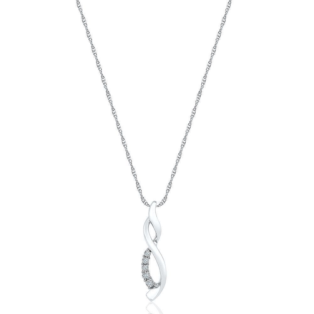 Diamond Infinity Pendant in Sterling Silver