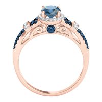 Blue Topaz & 1/5 ct. tw. White Diamond Ring 10K Rose Gold