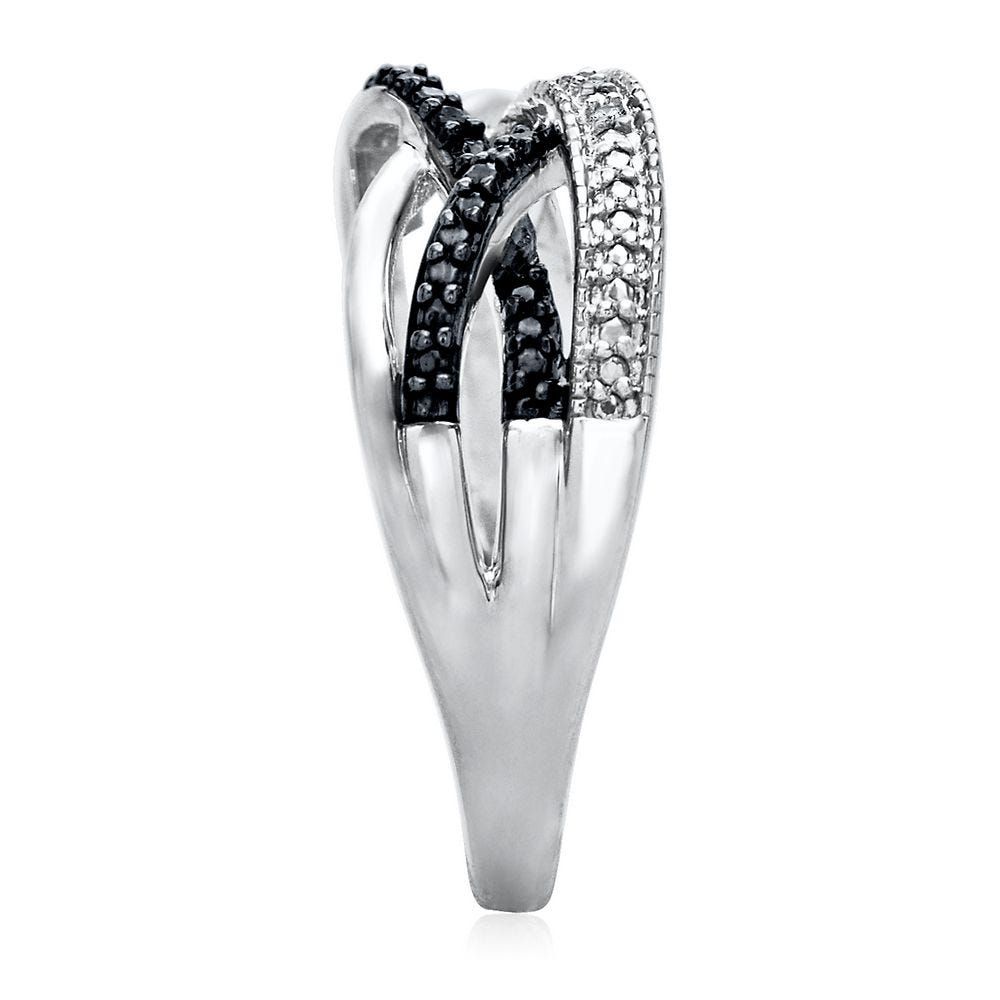 Black & White Diamond Ring in Sterling Silver