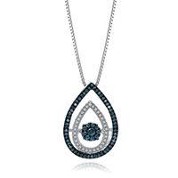 The Beat of Your Heart® 1/3 ct. tw. Blue & White Diamond Pendant in Sterling Silver