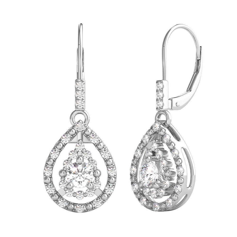 1/3 ct. tw. Diamond Dangle Earrings in 10K White Gold