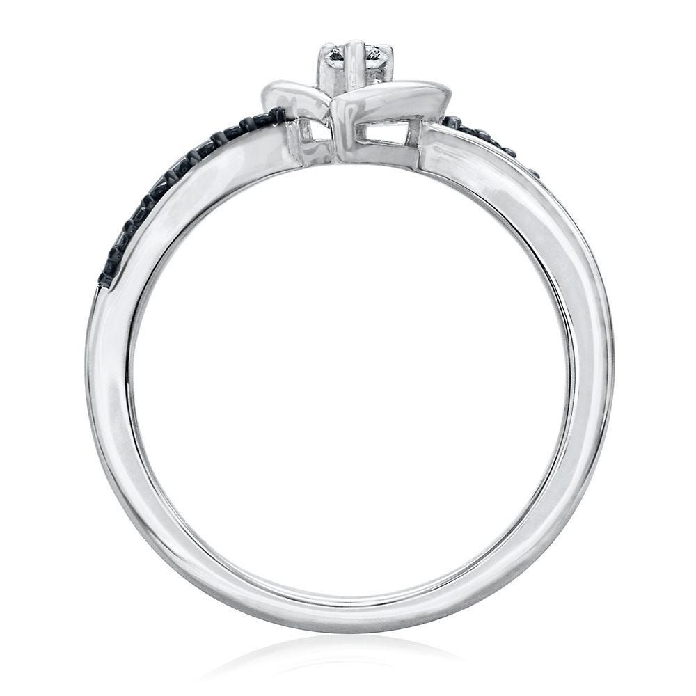 1/10 ct. tw. Black & White Diamond Heart Promise Ring Sterling Silver