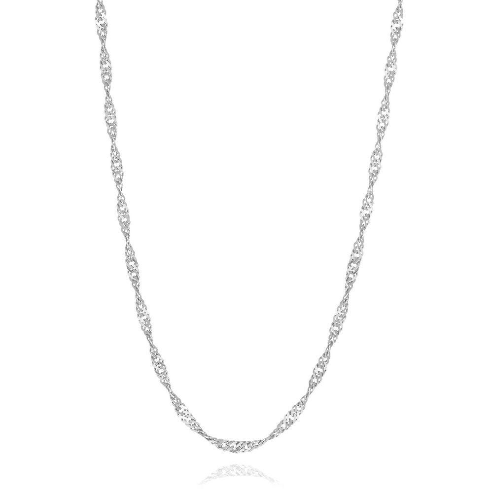 Singapore Chain in Sterling Silver, 22"