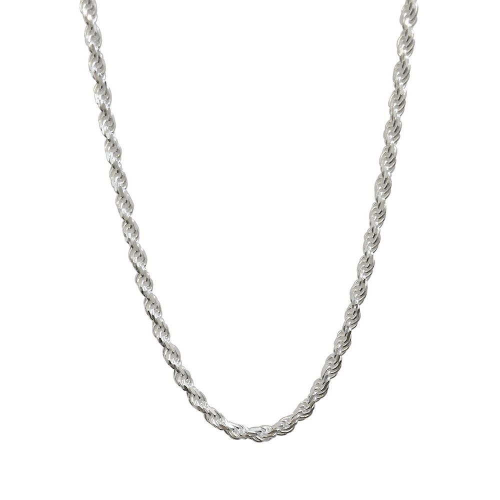 Rope Chain in Sterling Silver, 24"