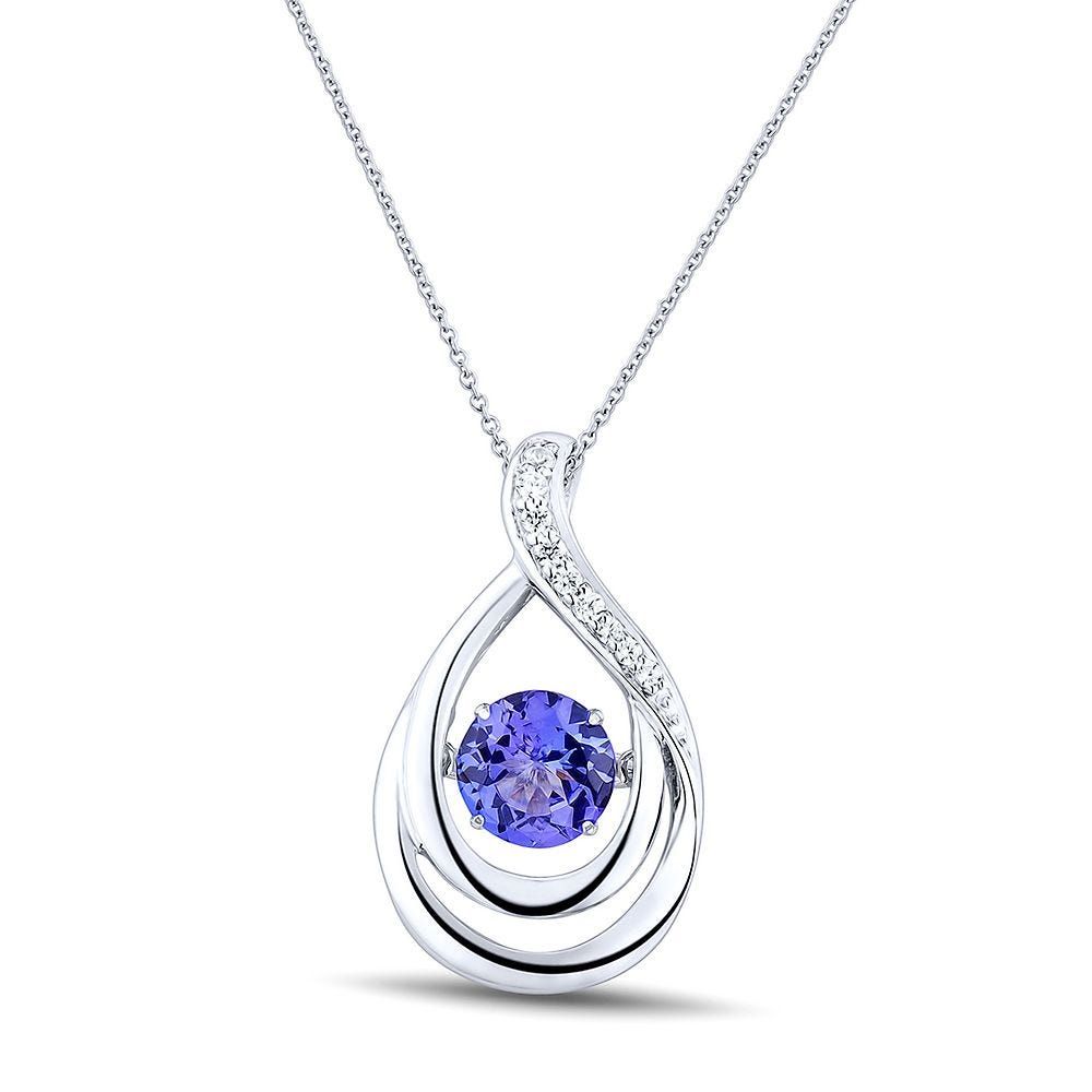 The Beat of Your Heart® Tanzanite & White Sapphire Pendant in Sterling Silver